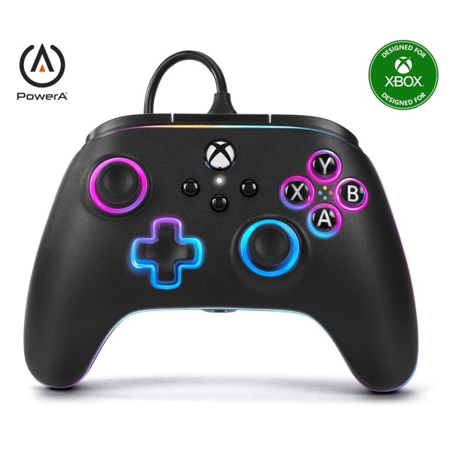 Manette filaire PowerA Avantage pour Xbox Series X|S avec Lumectra – Noir