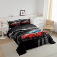 thumbnail image 2 of YST Ensemble de Douillette Voiture de Course Grand Lit Cool Vitesse Voiture Literie pour Adultes Hommes Femmes Voiture de Course Sport Extrême Literie Ensembles de Douillette Véhicule Automobile Gris Rouge Route Décor de Chambre Couette, 2 of 5