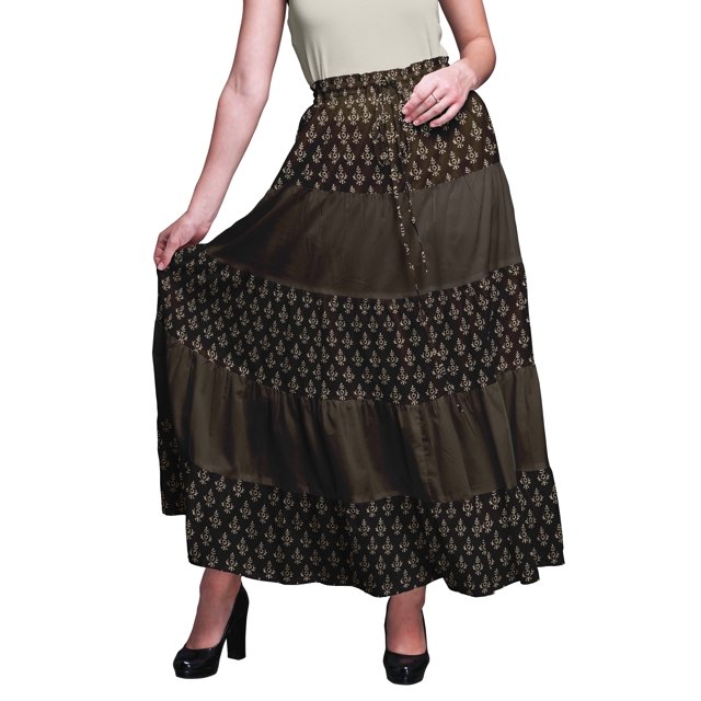 Bimba SkirtsForWomen Long Length Cotton Printed Maxi Boho Summer Skirt