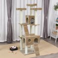 thumbnail image 2 of PawHut Cat Tree for Large Cats Adult, 70.5" Cat Tower, Multilevel Cat Furniture Activity Center with Cat Scratching Posts, Cat Condo, Ramps, Dangling Toys, Beige, 2 of 10