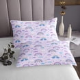 thumbnail image 3 of Erosebridal Cartoon Rainbow Coverlet Set King, Purple Bedding Set, Dreamy Princess Decor 3pcs, 3 of 5