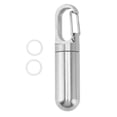 thumbnail image 2 of Stainless Steel Keychain Holder, Waterproof Single Chamber Container for Travel Camping, with Lightweight Portable Design for Emergency Pills and Vitamins, 2 of 7