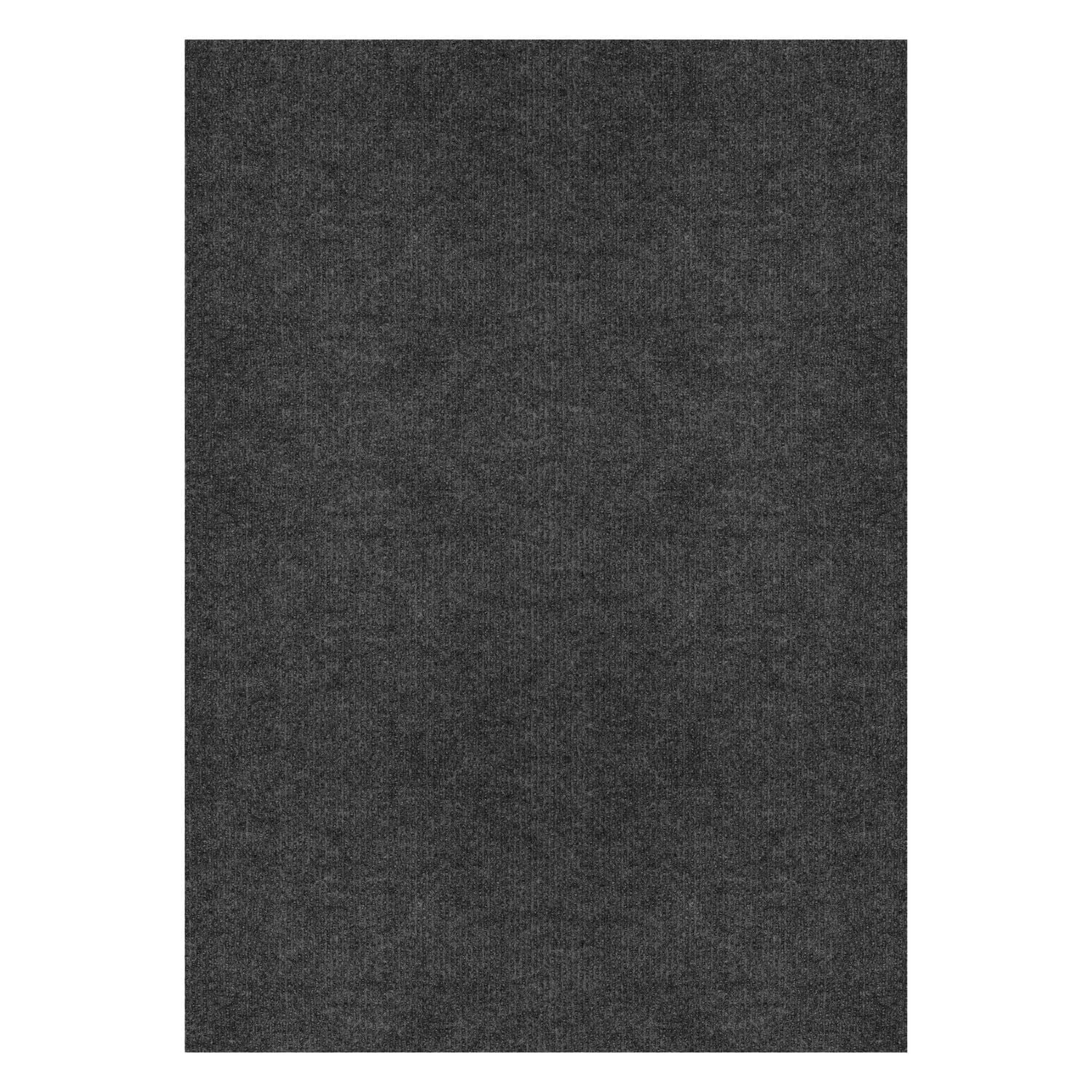 Mainstays 6 ft. x 8 ft. Single-Rib Needlepunch Outdoor Rug, Charcoal