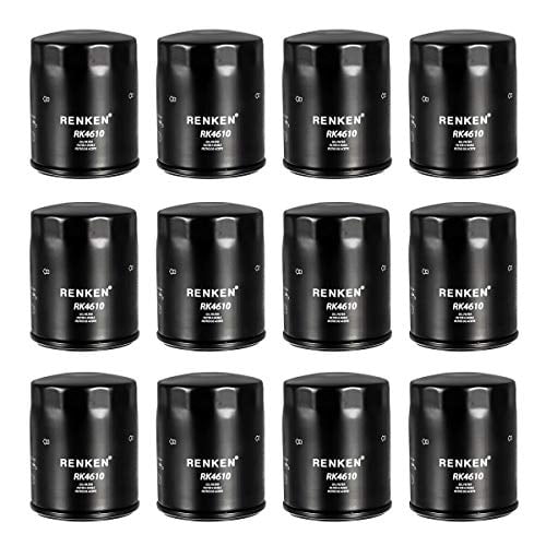 RENKEN RK4610 Premium Filtre à Huile à Rotation Compatible avec PH7317 L14610 51356, Lot de 12