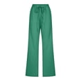 thumbnail image 4 of Timegard Womens Cotton Linen Pants Elastic Waisted Drawstring Straight Leg Solid Color Casual Pants, 4 of 6