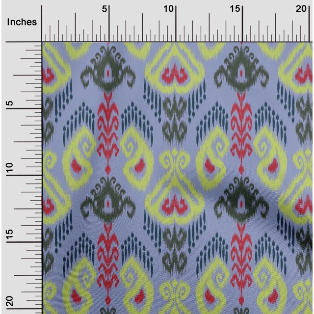 oneOone Viscose Jersey Fabric Swirl & Paisley Ikat Print Fabric BTY 60 Inch Wide
