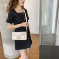 thumbnail image 2 of Leather D-Seam Cushion Tabby Shoulder Bag WHITE, 2 of 5