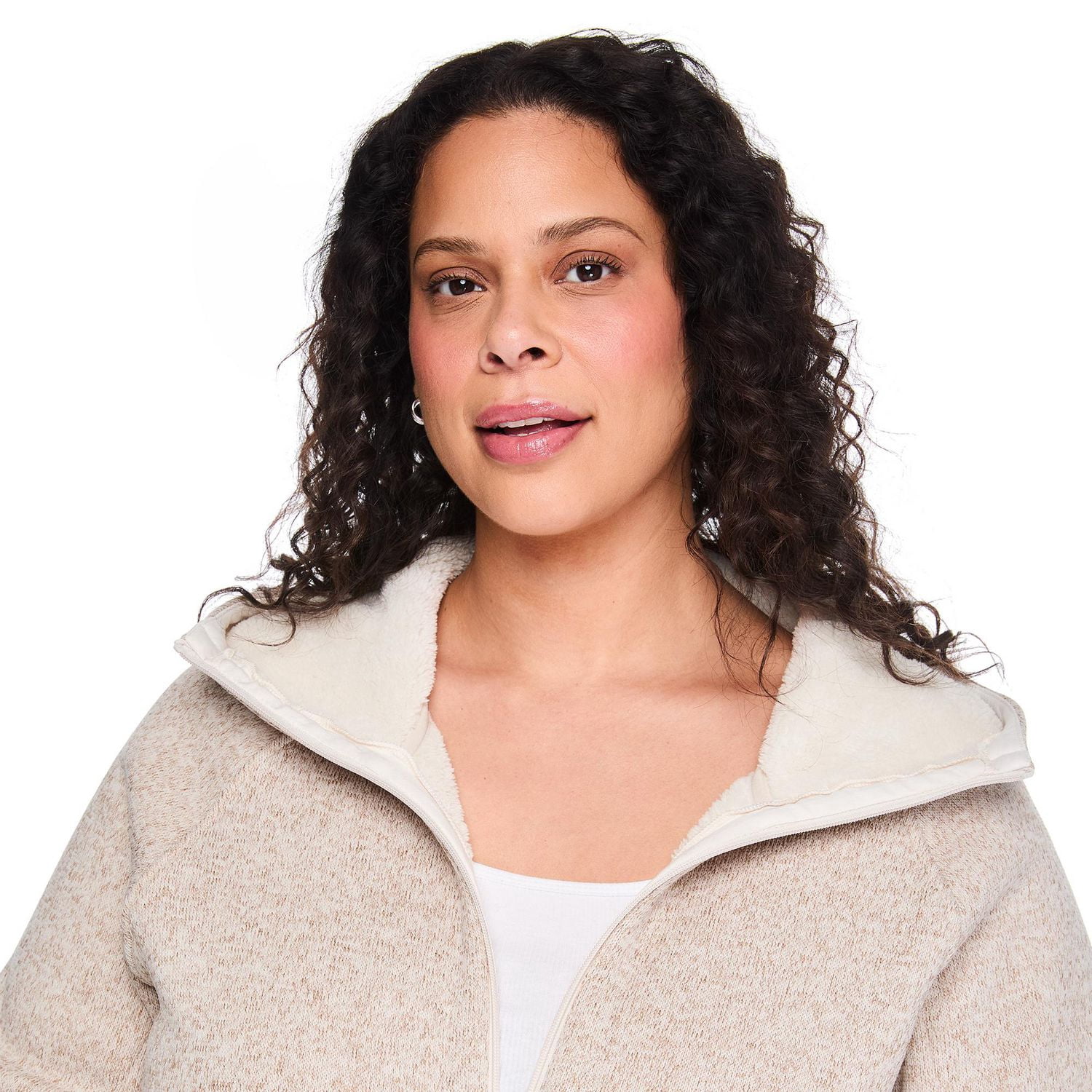 George Women's Plus Faux Shearling Zip Up Jacket