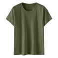 thumbnail image 3 of Blouses à Manches Courtes pour Femmes Mode pour Femmes Uni Col Rond T-Shirt à Manches Courtes Blouse Hauts Amples Femmes Hauts à Manches Courtes Femmes Blouse à Manches Courtes Hauts à Manches Courtes pour Femmes, 3 of 6