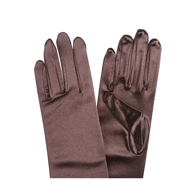 Gravity Threads Gants d'Opéra en Satin pour Femmes 18 Pouces Brun