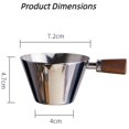 thumbnail image 2 of Espresso Cups with Wooden Handle - 90 mL - Double Spout Coffee Cup with Bowl - V-shaped Mouth - Stainless Steel Espresso Glasses - For Coffee, Milk, Juice, 2 of 5