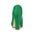 thumbnail image 2 of Unique Bargains Bottines à Plateforme à Bout Rond à Talons Épais pour Femme Vert (Taille 8,5), 2 of 6