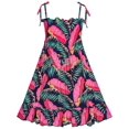 thumbnail image 1 of Robe Fille Feuilles Rouges Smockée Robe Débardeur 2-3 Ans, 1 of 6