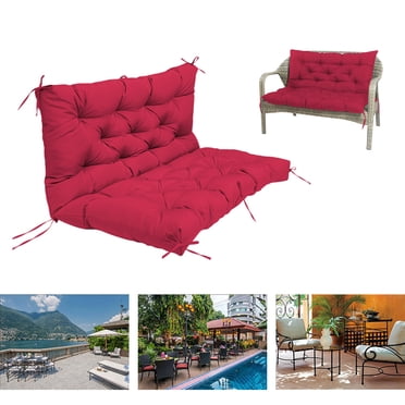 Fridja Porch Swing Cushion with Backrest, Lightweight Bench Cushion for Outdoor Furniture, 2-3 Seater Replacement Thickened Swing Cushion with Ties, Patio, Outdoor, Backyard and Garden (40x40)