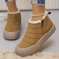 thumbnail image 1 of XIMIN Bottes d'Hiver pour Femmes Bottines de Neige Bottines Chaudes Doublées en Peluche à Enfiler Marche Randonnée Chaussures en Coton Espadrilles à Plateforme Extérieur Antidérapantes Botte Courte en Molleton, 1 of 8