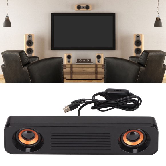 Long Speaker, 60Hz-20kHz Exquisite Appearance Surround Sound Wired Speaker Compact  for TV for Computer
