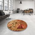 thumbnail image 4 of Ahgly Company Machine Washable Indoor Square Transitional Orange Area Rugs, 5' Square, 4 of 7