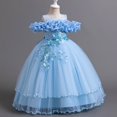 thumbnail image 2 of Ashirexll Robe de Performance Sans Manches pour Filles Jupe Tutu en Maille Col Rond Robe Trapèze Formelle pour Hôte Fête Tenue de Danse Âge 3-14 Ans Bleu Ciel 11 Ans, 2 of 3
