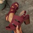 thumbnail image 2 of Sentmoon Talons pour Femmes Chaussures Confortables pour Femmes Sandales Confortables pour Femmes Sandales à la Mode Décontractées Confortables Grande Taille Couleur Unie Bout Rond Bout Ouvert Talon Talon Haut Sandales à une Bride, 2 of 10