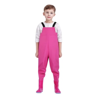 Kids Chest Waders Youth Fishing Waders For Toddler Children Water Proof Waders With Boots Pink 26/4 Y—5 Y
