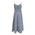 thumbnail image 4 of XDZJLR Robes pour Femmes Col en V Rayé à Bretelles Mode Détente Robe Sans Manches, 4 of 5