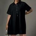 thumbnail image 1 of Jusqu'à 65 % de Rabais! Robes d'Été Mode pour Femmes 2024 Grande Taille Printemps/ Décontracté Ample à Manches Courtes Bouton Poche Robe-Chemise, 1 of 9