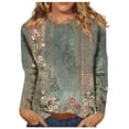 thumbnail image 1 of SNKSDGM Hauts Courts à Manches Longues pour Femmes Hauts d'Entraînement à Manches Longues pour Femmes Grande Taille T-Shirt à Col Rond Imprimé Décontracté Mode pour Femmes à Manches Longues G, 1 of 5