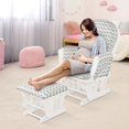 thumbnail image 3 of Gymax Baby Nursery Relax Rocker Rocking Chair Glider & Ottoman Set w/ Cushion Grey+White, 3 of 10