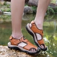 thumbnail image 2 of Outdoor Mens Leather Non-slip Anti-kick And Anti-collision Beach Sandals, 2 of 9