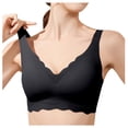 thumbnail image 1 of Women's Seamless Wireless Bra - Full Coverage, Padded, V Neck, Nylon Spandex, Comfortable Daily & Sleepwear, 1 of 6