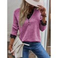 thumbnail image 4 of Haut Tricoté pour Femmes, Col en V, Manches Raglan, Confortable pour le Travail, pour les Rendez-Vous, Gris, Noir, Rouge, Bleu, Kaki, Rose Vif, Couleur Citrouille, 4 of 7