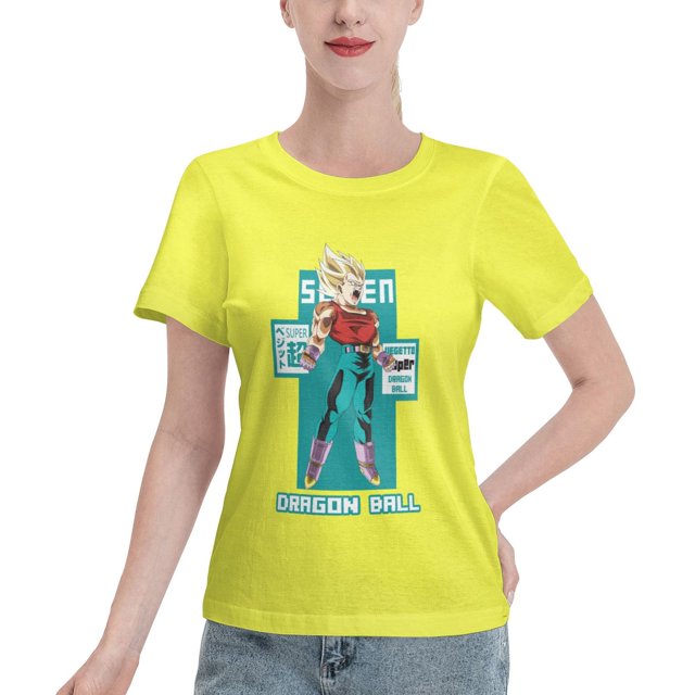T-Shirt Basique à Manches Courtes pour Femmes Super Saiyan