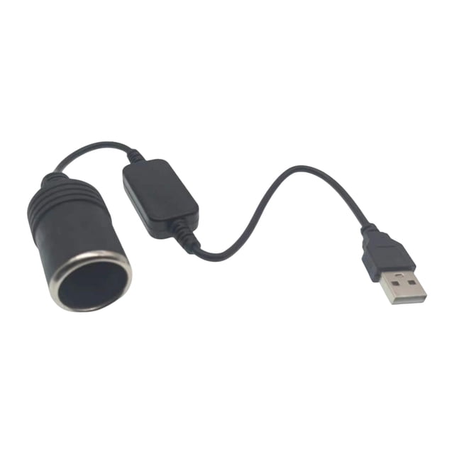 Car USB Cable for Connecting Dashcam to Power Bank with 12V Socket Charger