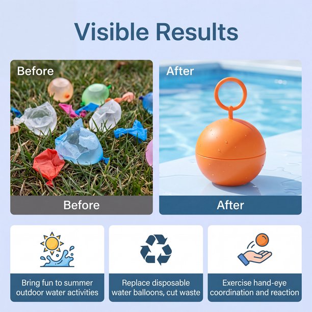 Ballon à Eau Réutilisable En Silicone - Jouet Pieuvre Pour Plage, Piscine Et Jeux De Lancer Extérieur