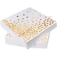 thumbnail image 1 of 50pcs Gold Table Paper Napkins, 3 Ply, Cocktail Napkins 33 * 33cm Gold Dots Napk, 1 of 5