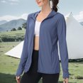thumbnail image 4 of Long Sleeve Jackets for Women Quick Dry Athletic Stretch Blouses Rash Guard Slim Fit Shirts Tops Hiking Running Blouse Sun Protection Hoodie, 4 of 7