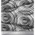 thumbnail image 2 of Soimoi White Poly Georgette Fabric Spiral & Geometric Print Sewing Fabric Yard 52 Inch Wide, 2 of 3