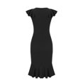 thumbnail image 4 of Robe d'Été pour Femmes 2024 Mode Grande Taille Nouvelle Robe à Volants à Manches Courtes Col Rond Ourlet Irrégulier Robe Formelle Rabais de 50 % Liquidation!, 4 of 6