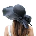 thumbnail image 1 of Sun Hat Color Block Bow Summer Korean Style Dome Hat Headwear, 1 of 10