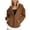 Brown, variant on RXIRUCGD Womens Oversized Hoodies Fleece Sweatshirts Long Sleeve Zipper V-Neck Sweaters Pullover Fall Outfits With Pocket, Hot Pink, Size: L