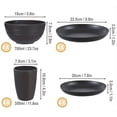 thumbnail image 3 of Wdhugt Black 16-Piece Dinnerware Set With Large Belly Cups Bowls Plates Tableware Household Plastic Drop Resistant, 3 of 6