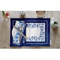 thumbnail image 2 of Vargottam Napperons - Napperon pour Table à Manger, Ensemble de 4 - Serviette en Coton Imprimée et Réversible - Napperons d'Intérieur pour Table de Salle à Manger à la Maison et en Cuisine - Aquarelle Florale Monochrome (Bleu Moyen), 2 of 5