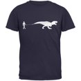 thumbnail image 1 of Jurassic - Dinosaur T-Rex On A Leash Navy Adult T-Shirt, 1 of 1