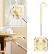 Disposable Wet Mop, Staron Hook Handle Wash Free Mop, Plastic Mini Floor Mop 44cm Replaceable Cloth Mop for Hardwood Tile, Beige