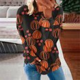thumbnail image 1 of Chandails à Capuchon de Mode pour Femmes 2023 Mode T-shirt Imprimé Ample Manches Longues Blouse Col Rond Hauts Décontractés Chandail en Molleton 50 % de Rabais Liquidation Costumes Halloween/noël, 1 of 5