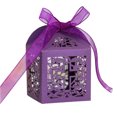 thumbnail image 1 of tredstone 50 Pieces Gift Boxes Snack Chocolate Cookie Package Holder Paper Decorative Atmospheres Packing Ribbon Hollow Container Purple, 1 of 8