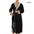 thumbnail image 3 of Peignoir Polyester Homme Très Grande Taille Épais Robe à Capuche Corail Chemise de Nuit Chaud Douillet Confortable Doux Vêtements Automne Style Maison Noir Homme m, 3 of 9