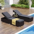 thumbnail image 3 of Costway 2 PCS Chaise Lounge with 4-level Backrest Heavy-Duty Metal Frame Seat Cushion Grey, 3 of 8