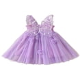 thumbnail image 1 of Robe de Fête pour Tout-Petites Filles Papillon Sans Manches Ligne A Robes de Princesse, 1 of 8