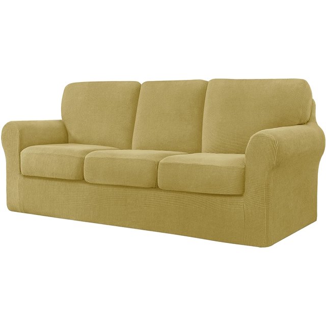 CHUN YI Stretch Checks Spandex Sofa Cover Separate Backrests Cushions Cover Slipcover